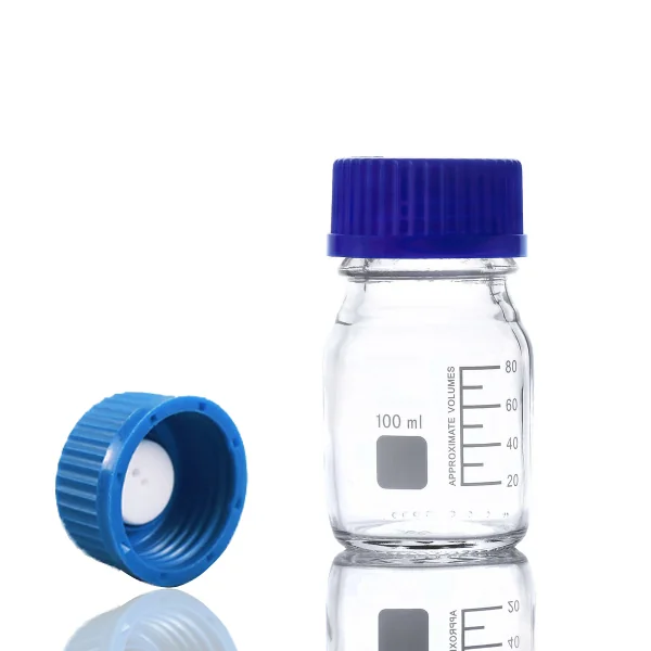 具蓝盖螺纹口试剂瓶 3.3高硼硅玻璃 100ml GL45