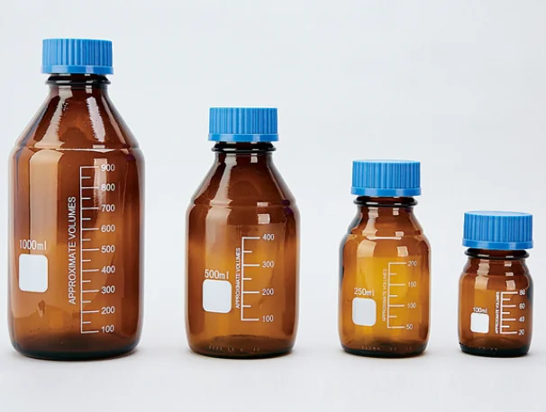 具蓝盖棕色螺纹口试剂瓶 100ml GL45（Asone）