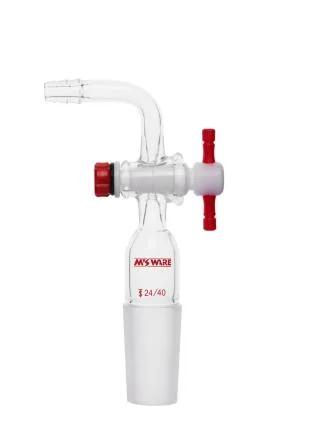 90°抽气接头,具四氟节门塞,14 20,2mm节门孔径