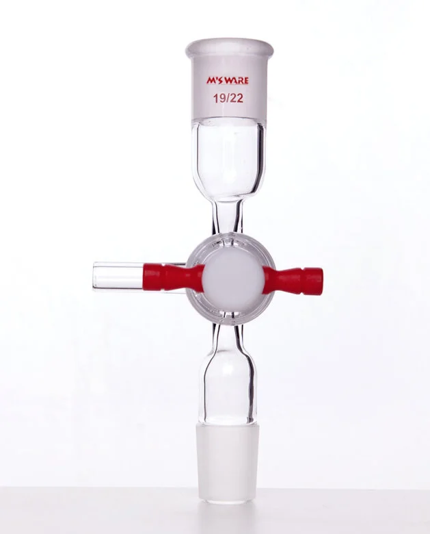 抽气转换接头,具2mmT型三通四氟节门塞,磨口:14/20