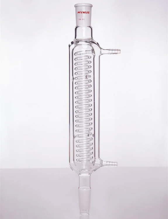 具夹层蛇型冷凝器,19/22,夹层长250mm,φ10mm小咀