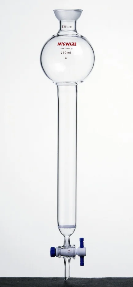 具砂板存储球层析柱,24/40,φ17mm,有效长203mm,存储球容量100ml