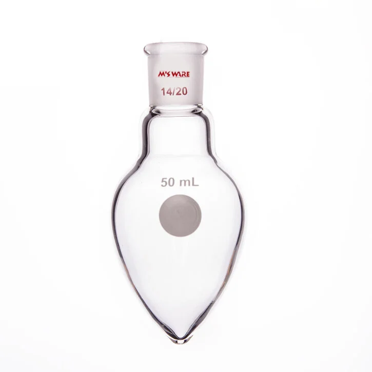 长颈厚壁鸡心磨口烧瓶,高强度,磨口:14/20,5ml,脖长15mm