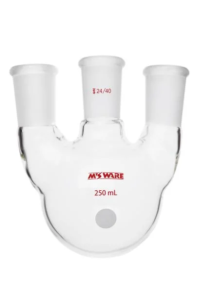 MANSWARE曼斯韦尔 直三口烧瓶,厚壁高强度,主口:29/32,侧口:29/32,3000ml 玻璃仪器 产品图片