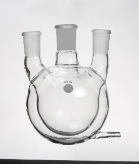 夹套全包式,直三口圆底球瓶,主口:19/22,侧口:19/22,100ml