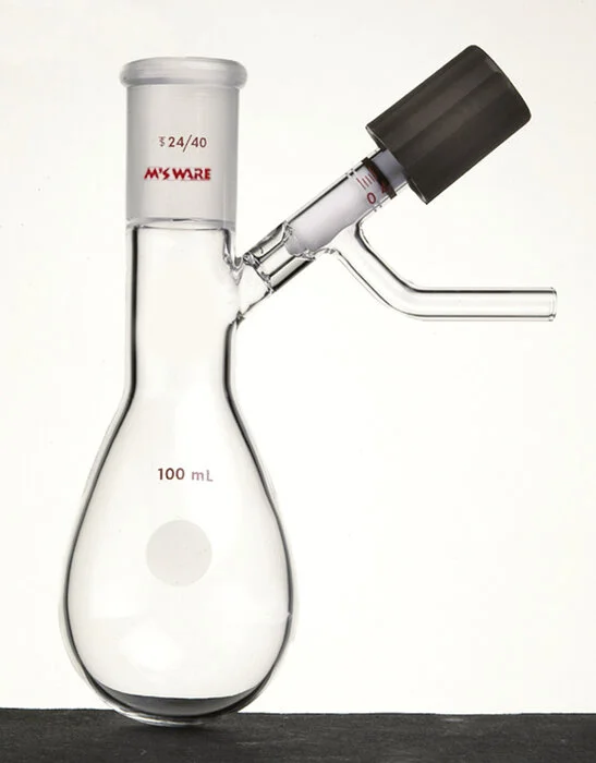 反应茄瓶,高真空阀,磨口 19 22,50ml