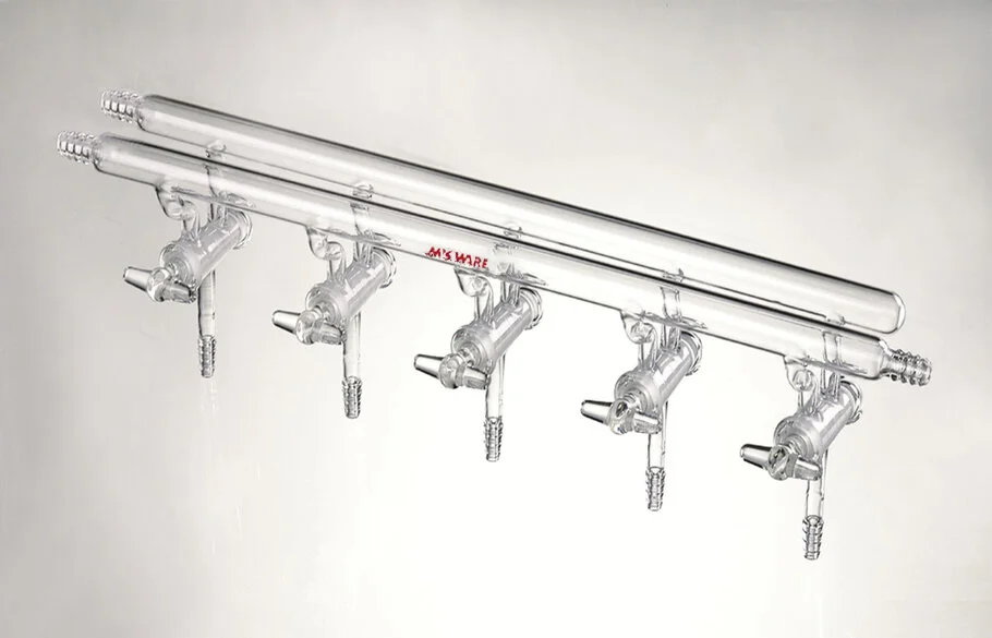 双排管真空气体分配器,空心玻璃节门,3,300mm,3小咀,左右前左后