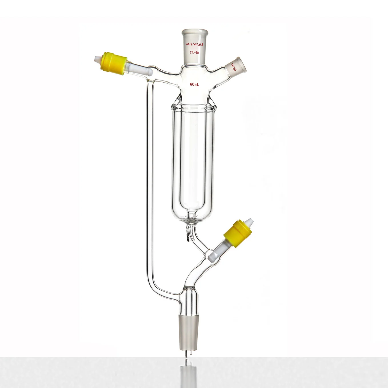 新型高真空8mm冷却漏斗,60ml,上口:24/40,下口:14/20