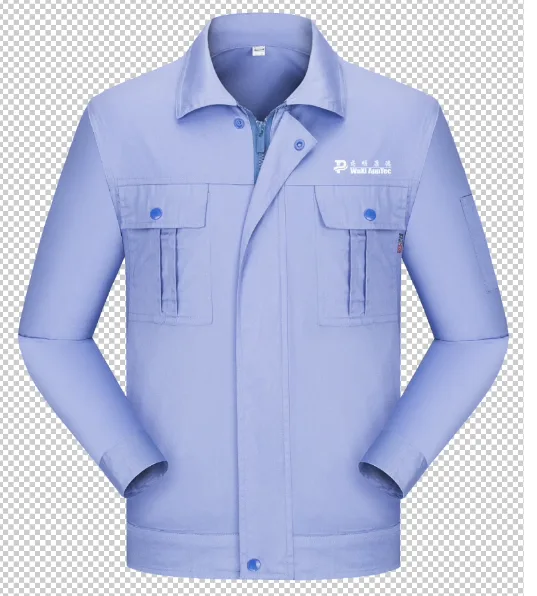 豪多狼定制工作服纯棉夏长-天蓝成套(拉链)180/XXL（套） - 玖梧精选