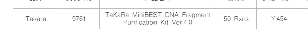 Takara TaKaRa MiniBEST DNA Fragment Purification Kit Ver.4.0，货号9761。50 Rxns/盒（盒） - 玖梧精选