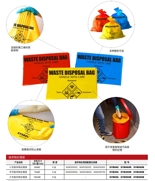 西斯贝尔SYB200R中号防化处理袋70*80红色10个（组） - 玖梧精选