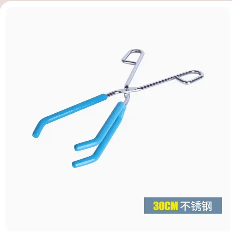 坩埚钳圆钢镀铬不锈钢烧杯夹子不锈钢30cm（个） - 玖梧精选