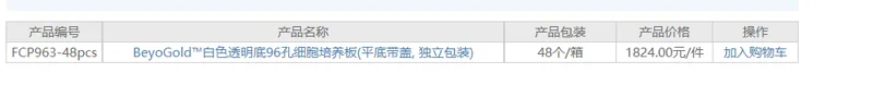 碧云天FCP963-48pcsBeyoGold™白色透明底96孔细胞培养板(平底带盖, 独立包装)48个/箱（箱） - Beyotime/碧云天