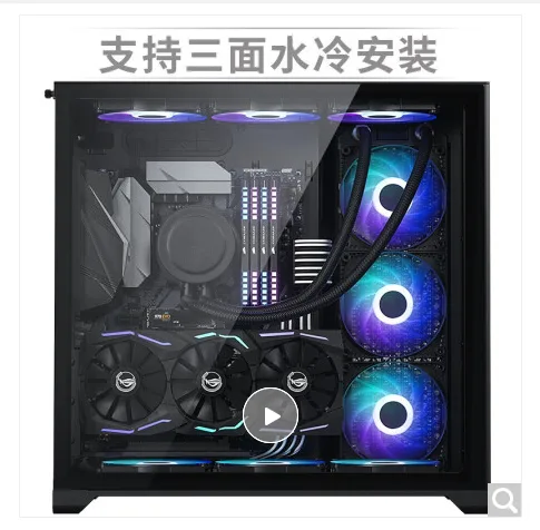 普力魔 NEO-620Q全景玻璃电脑水冷机箱双系统/ARGB/黑（台） - 玖梧精选