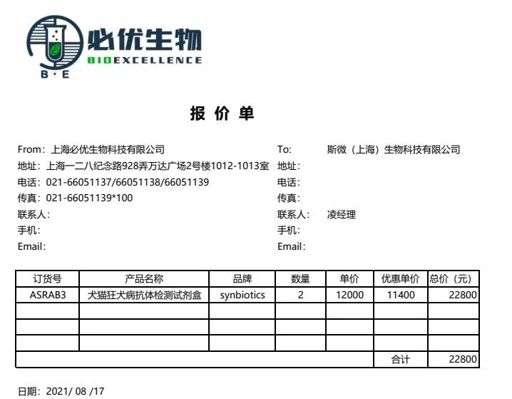 synbiotics ASRAB3犬猫狂犬病抗体检测试剂盒（盒） - 玖梧精选