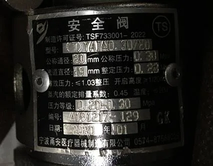 宁波甬安安全阀（T）YAIAO.30/20（个） - 玖梧精选