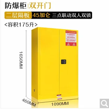 河洛力盛 防爆柜 45加仑黄 双开门 （个） - 玖梧精选