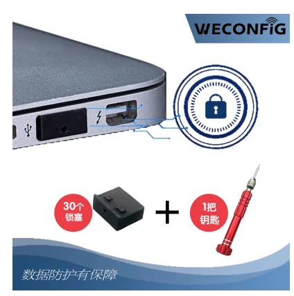 维智控 usb可拆卸封口塞安全塞 WZK-AQSH（套） - 玖梧精选