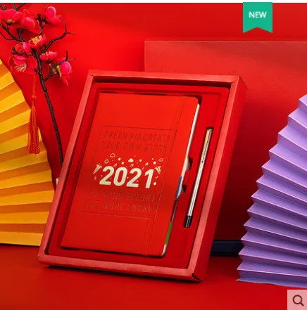 法拉蒙2021年日程计划本 烫金2021（红色套装）（套） - 玖梧精选
