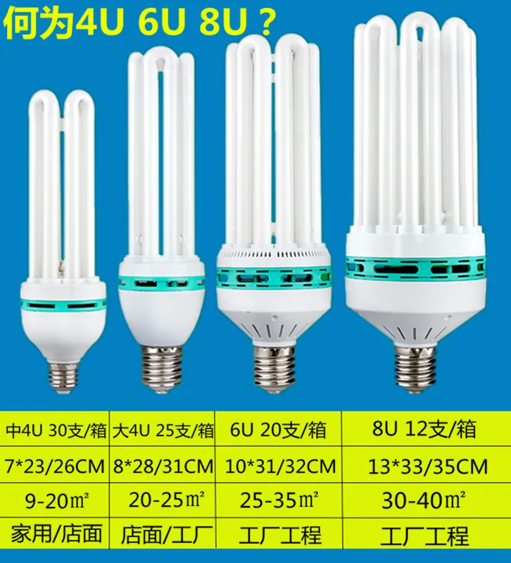 蓝欣三基色电子节能灯 E27 4U型 65W 冷白光（个） - 玖梧精选