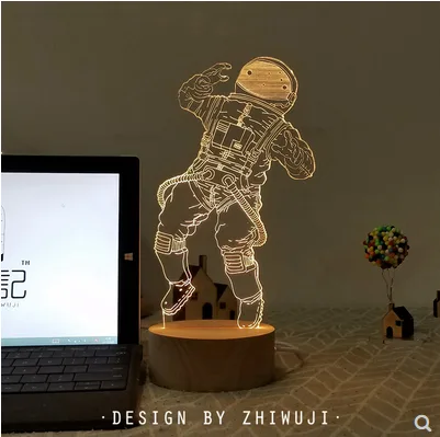 宇航员3D夜灯 充电-触摸调光（个） - 玖梧精选