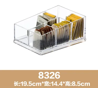嘉宝-8326咖啡糖包茶包座（个）亚克力材质,透明,5格 - 玖梧精选