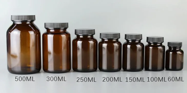 CHINA棕色玻璃瓶100ml广口试剂瓶配黑盖PTFE垫片（个） - 玖梧精选