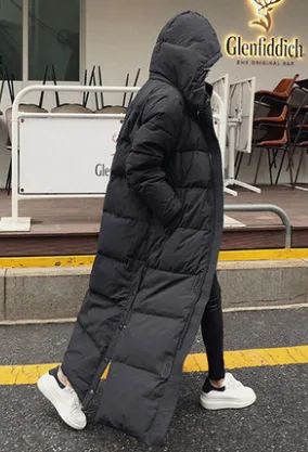 反季黑色超长款羽绒服女（件）XL - 玖梧精选