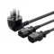 cablecreation黑色 一分二品字电源线2米（个） - 玖梧精选