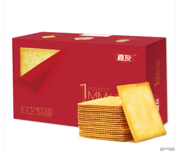 嘉友早餐饼干 土豆薄饼1MM薄脆饼干海派烧烤味 318g （盒） - 玖梧精选