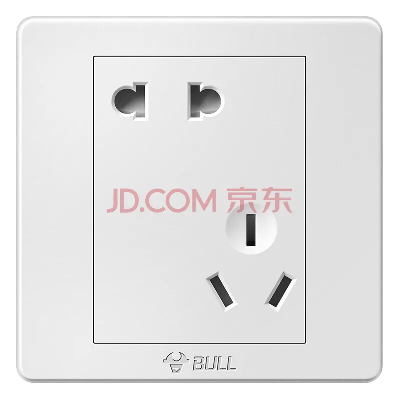 公牛开关插座 G07系列 10A斜五孔插座 86型面板G07Z223A 白色 暗装（个） - 公牛