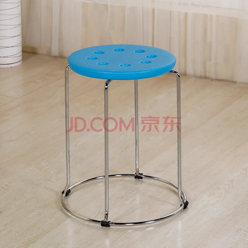宜瑞思 凳子椅子塑料凳子加厚圆凳钢筋凳天蓝色（个） - 玖梧精选