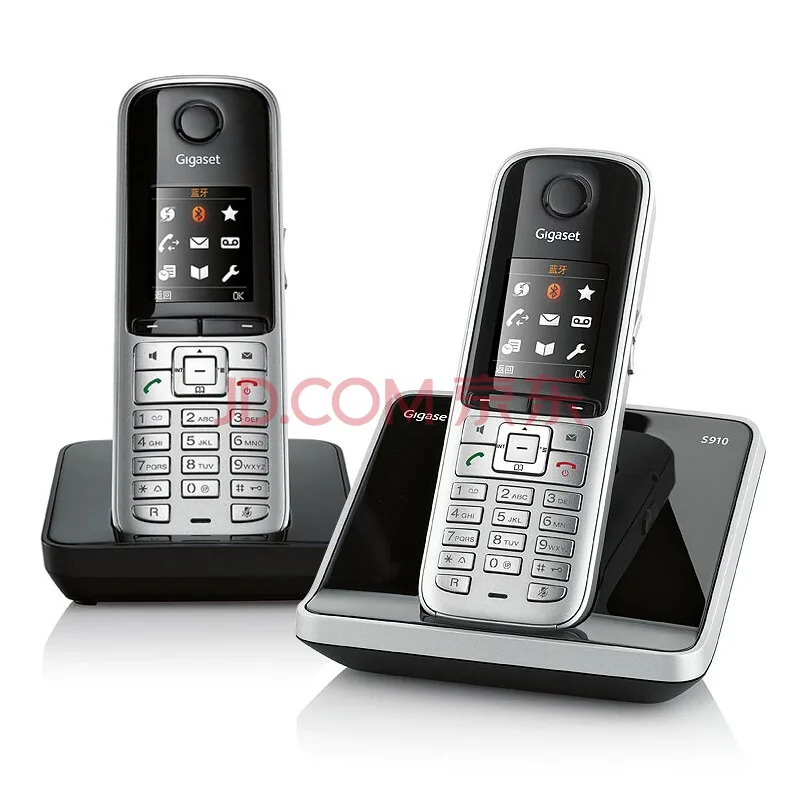 集怡嘉电话机 S910 家用数字无绳电话 中文 S910 双机ACESUN艾斯琳银（个） - 玖梧精选
