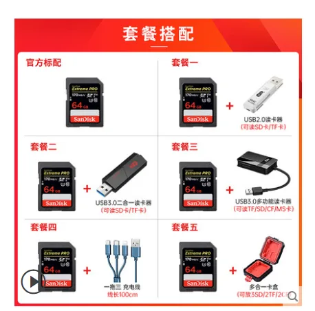 闪迪 64G 170MB/S 内存卡 （个） - 玖梧精选