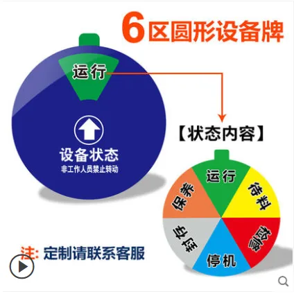 铭大金碟 设备状态指示蓝色的6*6cm（圆型6区）（个） - 玖梧精选
