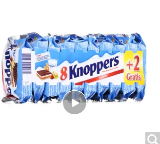 德国进口Knoppers牛奶榛子巧克力威化饼干 （包） - 玖梧精选