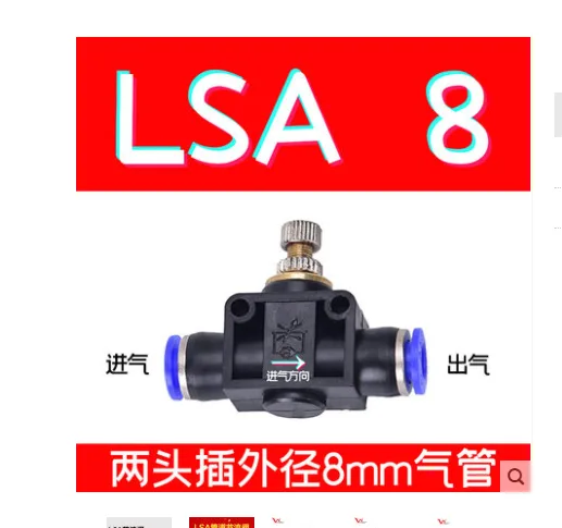 调气节流阀LSA8气缸气源气管接头 - 玖梧精选