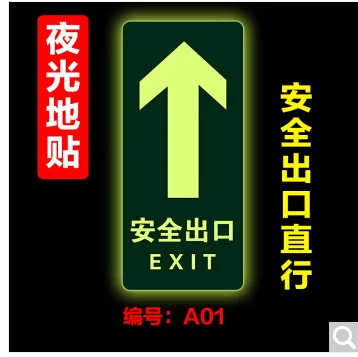 紧急通道荧光标识 A01 30x15cm （个） - 玖梧精选