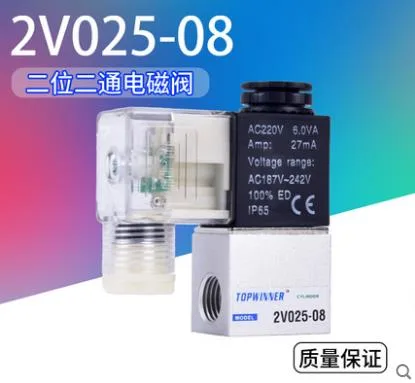 Topwinner 两位流体控制阀2V025-08 AC220V（个） - 玖梧精选