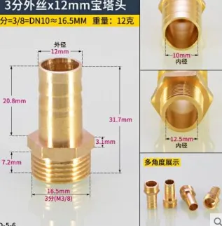 多灵3分外丝*12mm宝塔头（个） - 玖梧精选