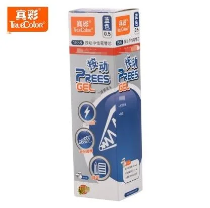 真彩1588按压式水笔芯 蓝色（盒）20支 - 玖梧精选