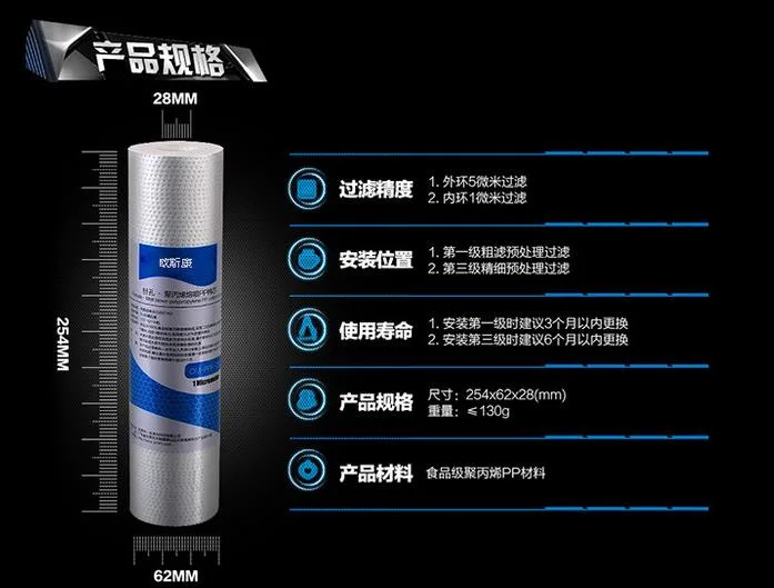 欧斯康OM-PPF-03针孔聚丙烯熔喷PP棉芯100支/箱（箱） - 玖梧精选