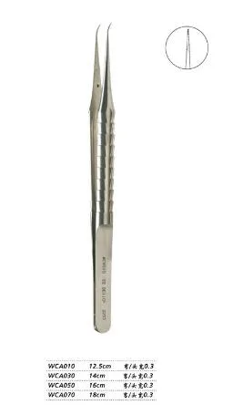 金钟WCA010弯头12.5cm头宽0.3显微镊子（把） - 上海金钟