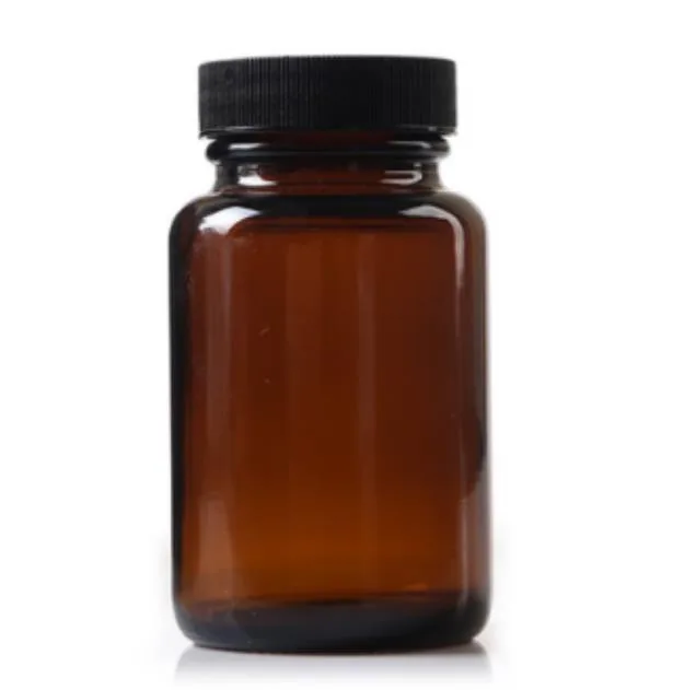 杰岛螺纹棕色广口交货瓶（含实心盖垫）120ml（个） - 玖梧精选
