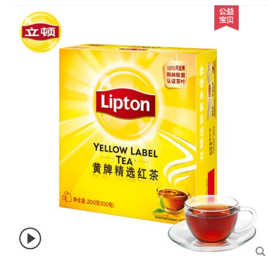 立顿正品黄牌斯里兰卡红茶包100包（盒） - 玖梧精选
