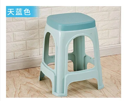 佳美 塑料凳子天蓝色家用加厚高凳6个装（套） - 玖梧精选