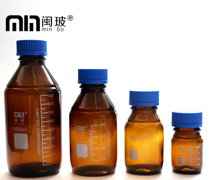 闽玻蓝盖500ml棕色试剂瓶（个） - 玖梧精选