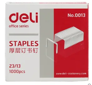 得力0013厚层订书针23/13-1000pcs/盒（盒） - 得力