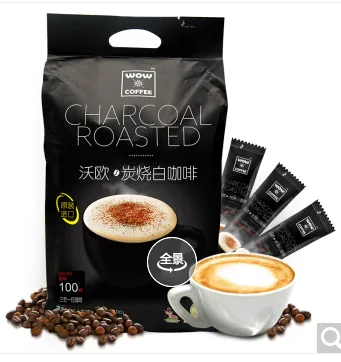 沃欧咖啡（wow coffee）3合1速溶白咖啡（袋）1600g/袋（16g×100条）炭烧风味 - 玖梧精选