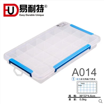 易耐特A014透明塑料元件盒（个）36*22*4.6cm - 玖梧精选